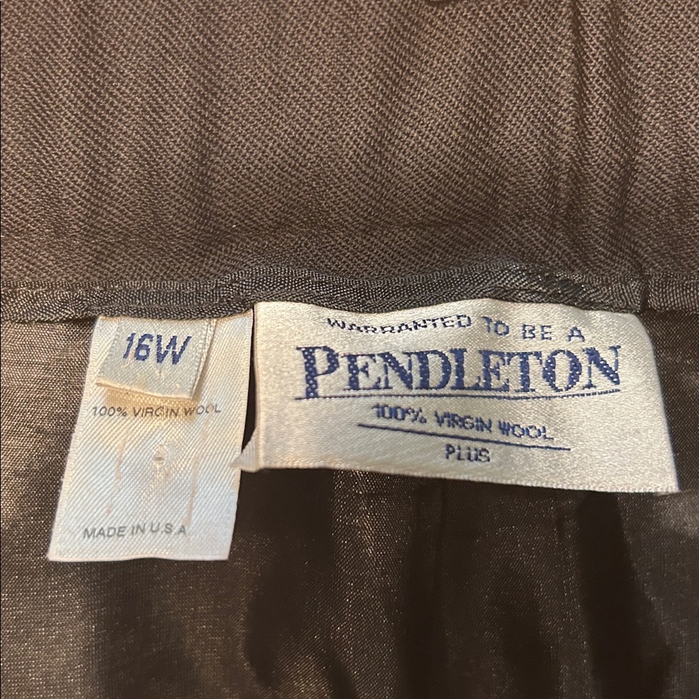 Pendleton Black 100% Virgin Wool Pleated Trouser … - image 7